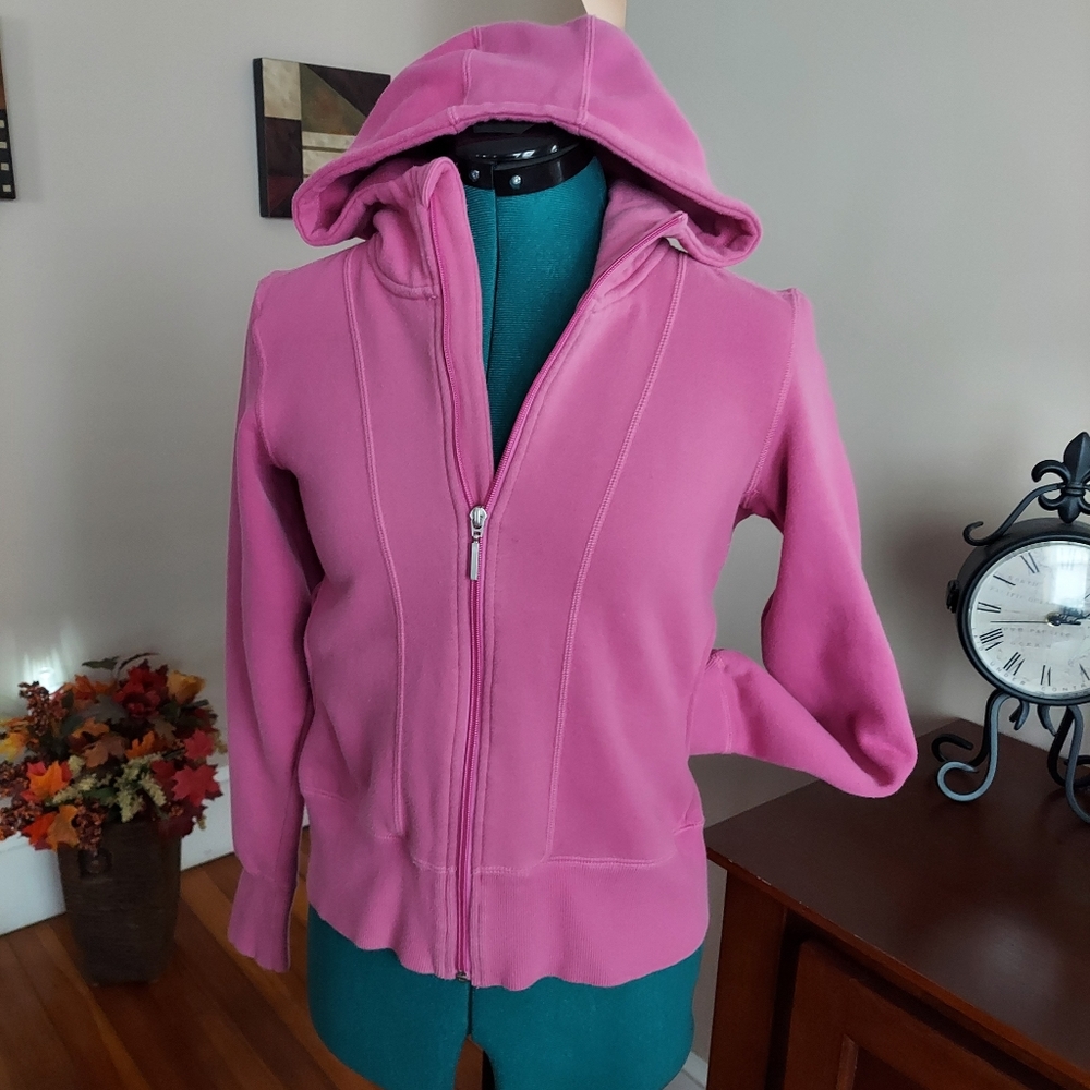 Calvin Klein Performance Full Zip Hooded Pink Sweatshirt Women's S